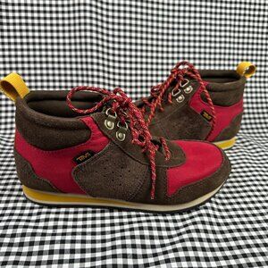Teva Highside '84 Mid Brown Suede Red Retro Style Hike Hiking Boots Women's 8